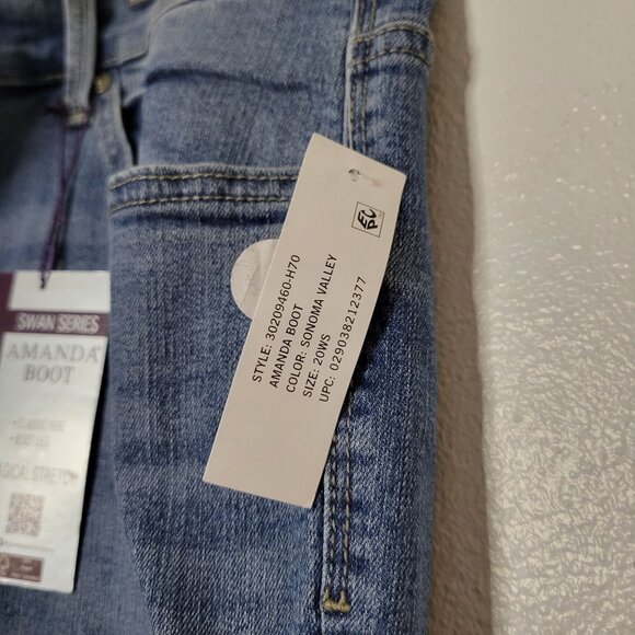 Gloria Vanderbilt Amanda Bootcut Jeans 20 W Short Women's Denim Blue Stretch - Picture 8 of 9